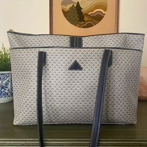 Vintage Liz Claiborne blue zipper tote